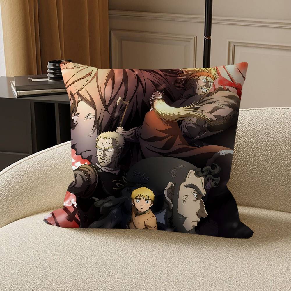 Vinland Saga Office Cushion Pillowcase Car Cushion Cover45X45CM Lumbar Pillowcase Sofa Pillowcover