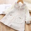 Baby Girls Dresses Spring Autumn Cute Puff Sleeve Kids Princess Clothes Plaid Doll Collar Party Teens Wear for 6 8 10 12 Year