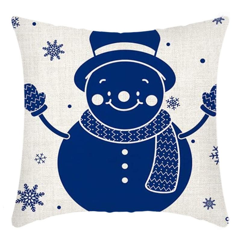 New Christmas Pillowcase Linen Digital Printed Short Plush Christmas Pillowcase Cushion Cover