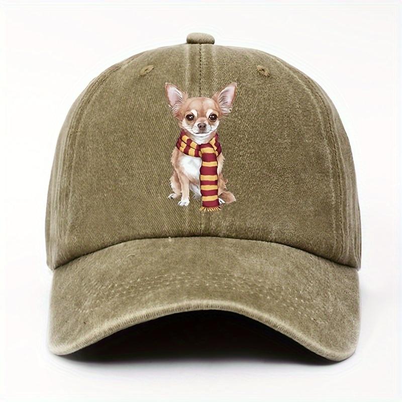 

Chihuahua Dog Scarf Print Washed Cotton Baseball Cap Adjustable Snapback Casual Hat Unisex Hat One Size