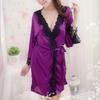 Silk Satin Nightdress For Women Night Robe Sexy Lingerie Soft Sleepwear Smooth Lace Robe Dress Nightgown Bathrobe Ladies Pajamas