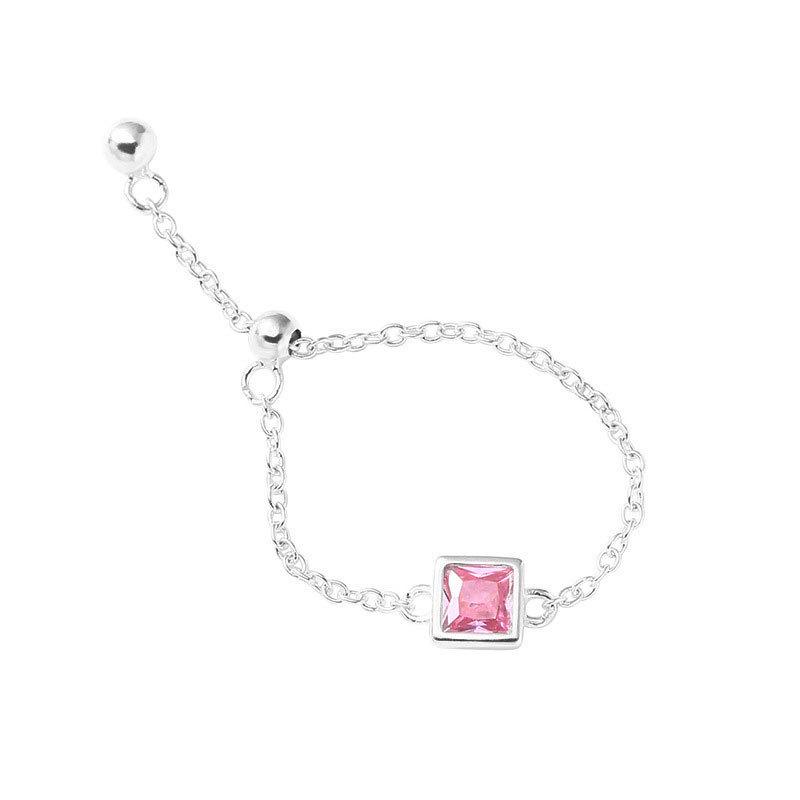 Colorful Stone Pull Chain Ring - Women's Fashionable, Trendy Statement Piece