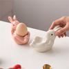 Cute Rabbit Shaped Boiled Eggs Cup Ceramic Eggs Holder Easter Decorations Eggs Display Stands for Party Dinner Table