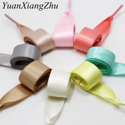 1Pair 2 CM Width Satin Shoe Laces Flat Silk Ribbon ShoeLaces Boots Sneakers ShoeLace 19 Colors Length 80CM 100CM 120CM S-1