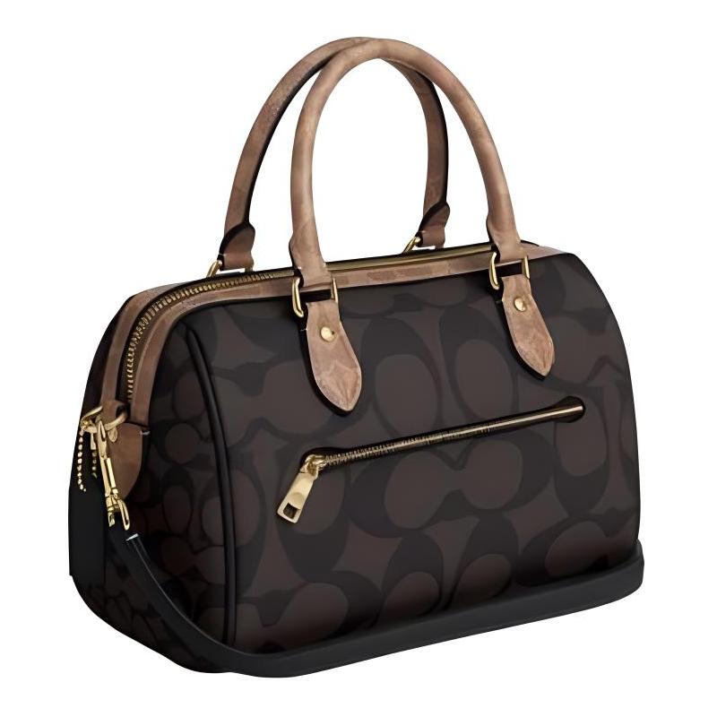 Coach Rowan 25 Printed Logo Coated Canvas Shoulder Crossbody Handbag Medium Women's Brown