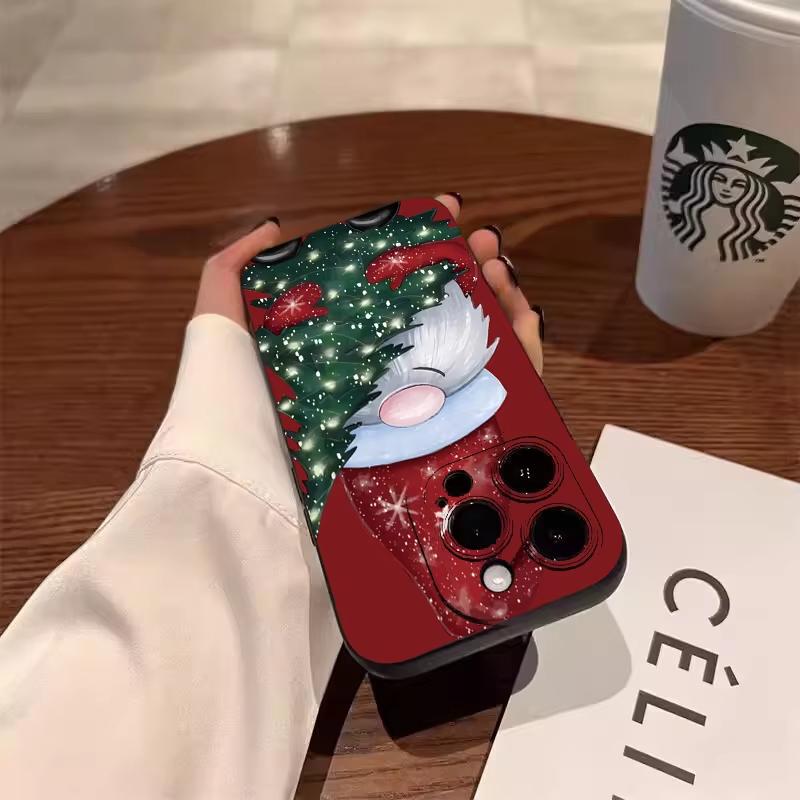 Santa Claus Elk Christmas Tree Phone Case For Samsung S25 S24 Ultra S23 Ultra S22 S21 S20 Plus Note 20 S24 23FE Shockproof Cover
