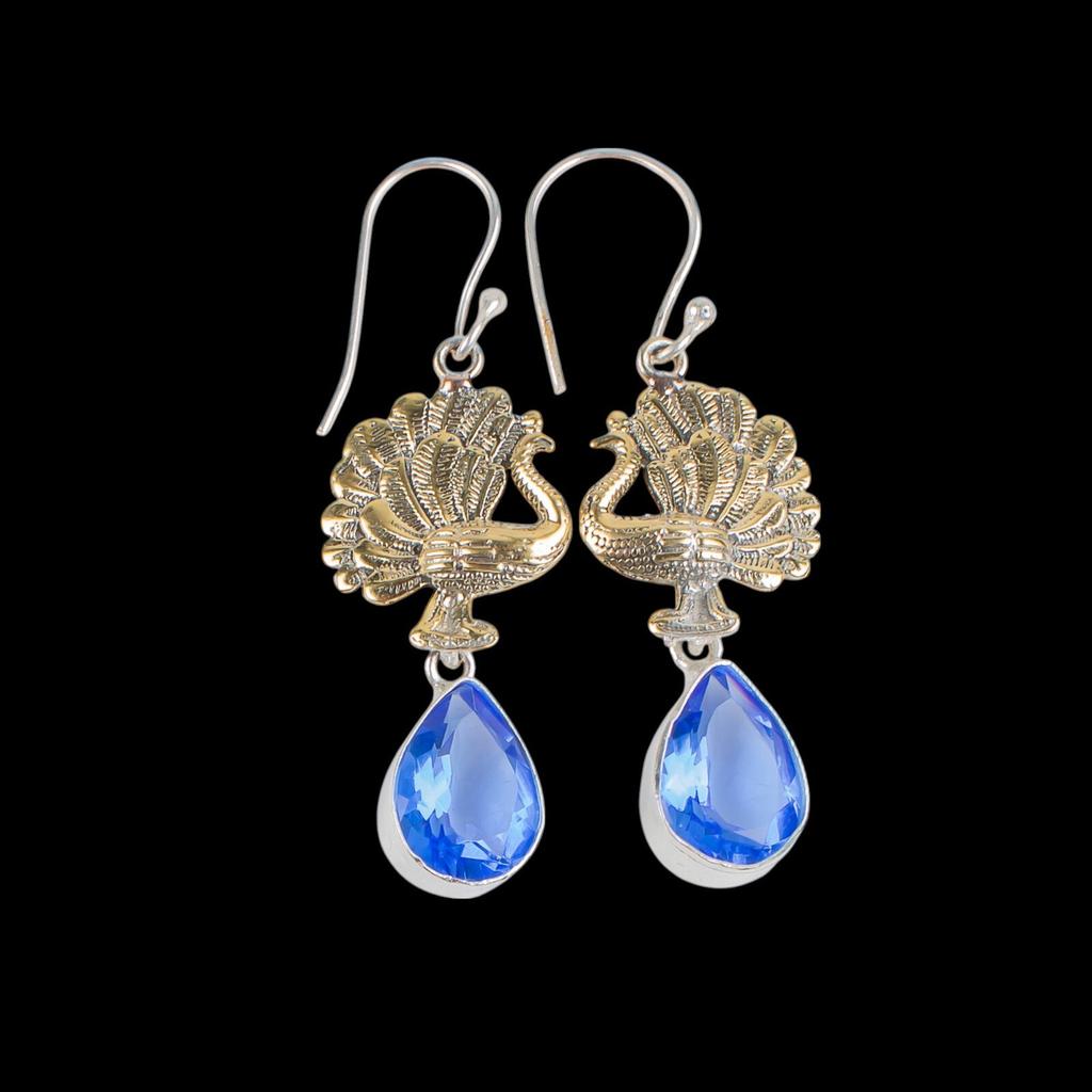 Natural Tanzanite Gemstone 925 Sterling Silver Jewelry Handmade Earrings 2.20" EE-44-6