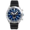 Eco-Drive Chronograaf Siliconen Band Blauwe Wijzerplaat AT2569-04L 100M Herenhorloge