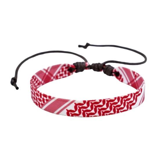 

Регулируемый плетеный ремешок на руку с традиционными узорами, геометрический точечный цветной принт, платок, стильный браслет, браслет из плетения, соответствующий браслету красный