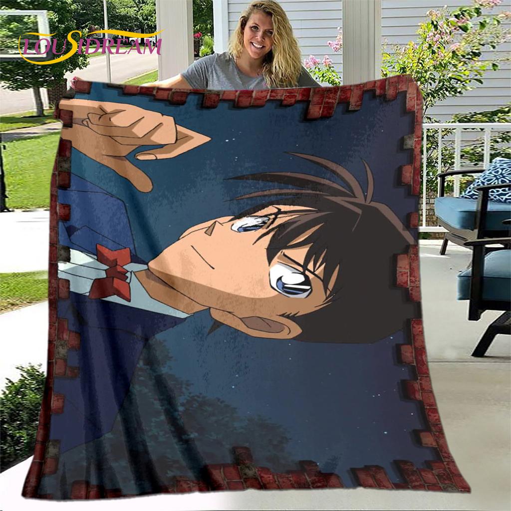 Anime Detective Conan Cartoon Soft Plush Blanket,Flannel Blanket Throw Blanket for Living Room Bedroom Bed Sofa Picnic Cover 3D