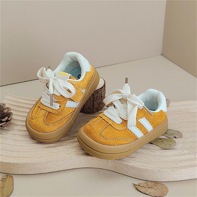

New Spring Autumn Baby Shoes Leather Toddler Kids Sneakers Outdoor Boys Tennis Soft Sole Fashion little Girls Sneakers EU16-25 19(insole 13.8cm) жовтий
