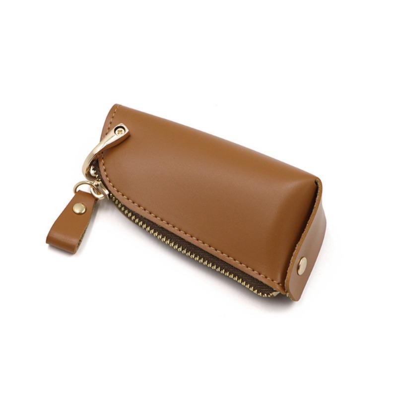 1 st Vintage Kreativ Läder Dragkedja Nyckelring Nyckelskydd Bilnyckel Hemnyckel Multifunktionell Nyckelringspåse