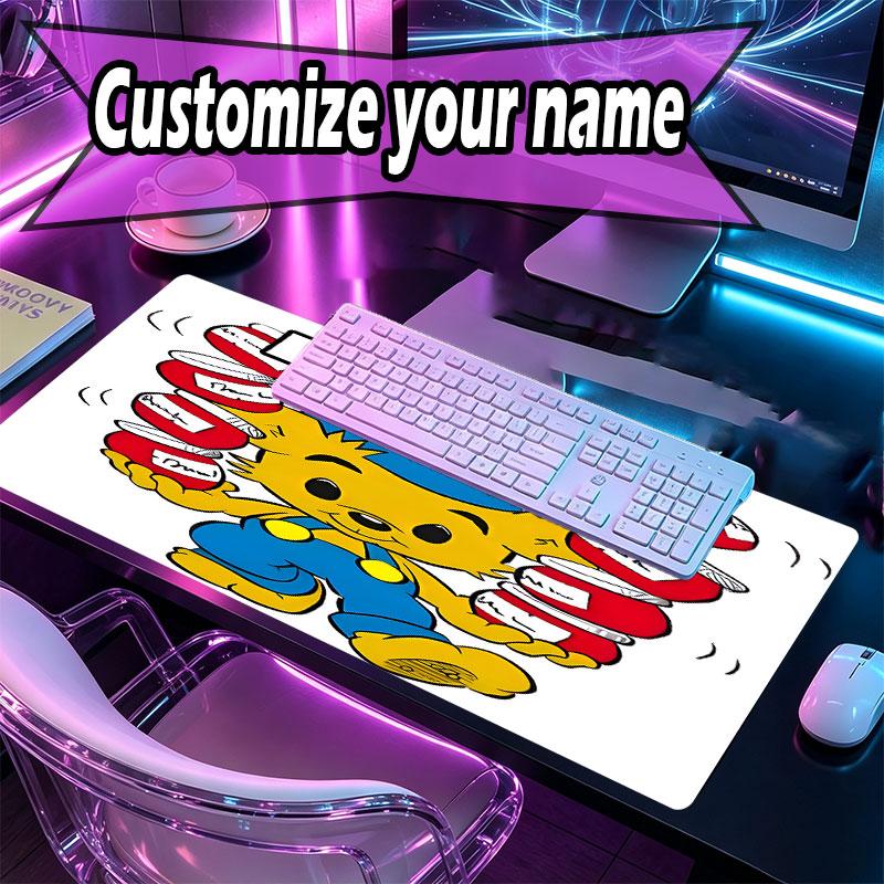 Custom Name Personalized Bamse Pattern Mousepad, Laptop PC Desk Mat, Decorative Desk Mat for Home Keyboard Pad Gift