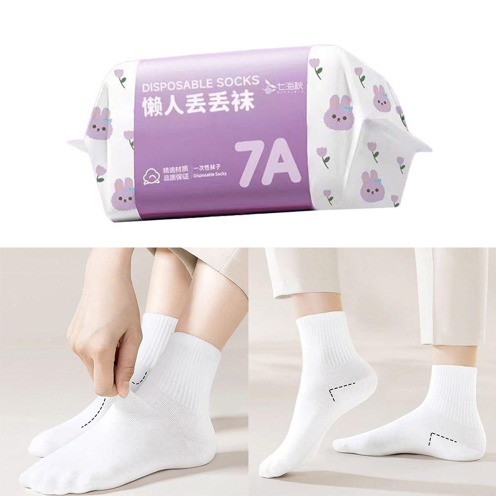 White Black Grey Disposable Socks 35-43 Travel Supplies Socks Portable Disposable Stocking  Unisex