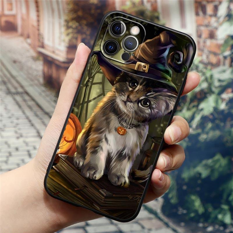 Apple Hülle für iPhone 11 12 13 mini Pro Max XS X XR 7 8 6 plus SE 2020 Weiche Silikonhüllen Cover Niedliche Cartoon Katze Blume Tier