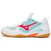 Fang Zero 2 Leather Non-Slip Durable Low-Top Badminton Shoes Unisex Sneaker Coral-Blue 71GA219011