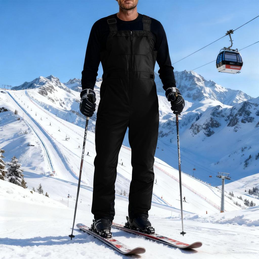 Damen Skihose Gefüttert Ski Latzhose Snowboardhose Verstellbarer Schultergurt Schneeanzug