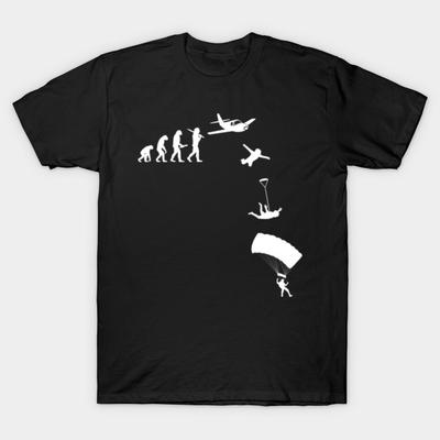 Camiseta de Hombre Negra con Estampado Super Grande Camiseta paracaidismo skyive freefly paracaídas Papel Transfer Sin Corte Estampado Camiseta de Algodón