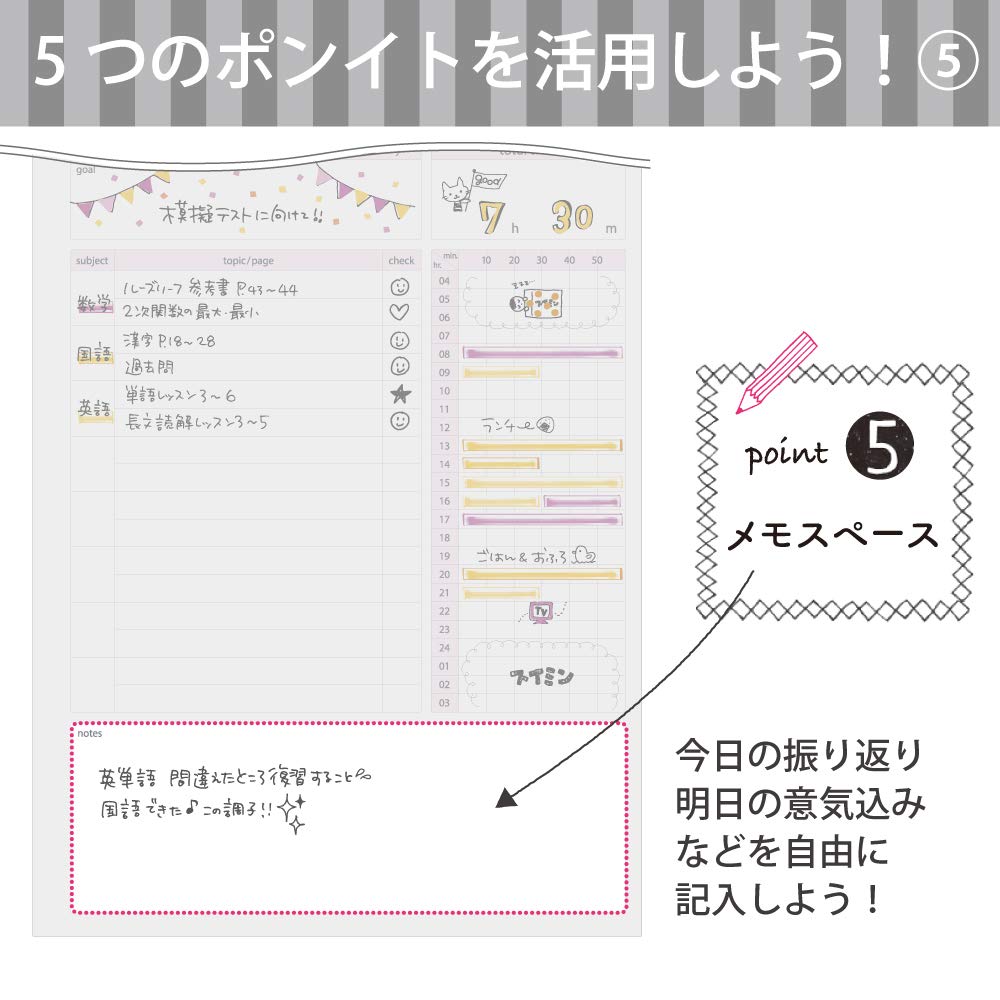 KOKUYO Campus Notebook Study Planner Daily Ruled B5 Light Pink No-Y80MD-LP