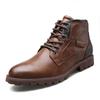 Men Boots Autumn Winter Male Booties Outdoor Vintage Brown Boots Ankle Work Boots Beef Tendon Bottom