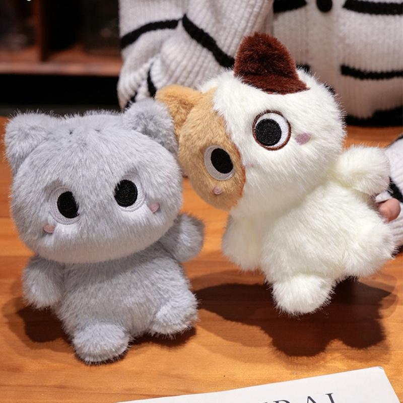 Small Super Cute Cat Plush Toy Doll Kawaii Stuffed Animal Black Cat Pillow Plushie Toys Birthday Christmas Gift for Kids