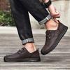 38-48 Large Size Leather Shoes Men's Microfiber Leather Soft Bottom Winter Men's Shoes Business Casual Leather Shoes
