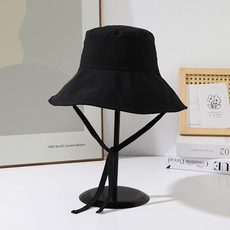 

Hat women s solid color versatile bucket hat summer outing big brim sun hat simple sun hat thin One Size