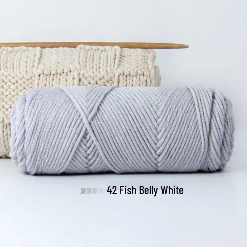 8-Strand Cotton Wool Yarn for Scarf DIY - Thick, Soft Thread with Silk Elements