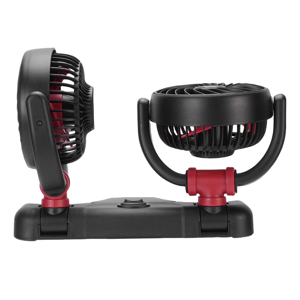 Autoventilatoren 2 Geschwindigkeiten einstellbar Leise Tragbare Kühlung Doppelkopf Drehbar Fahrzeug Elektrischer Ventilator für