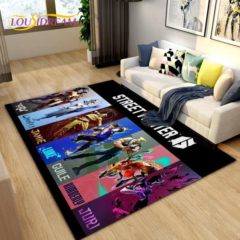 Street Fighter Retro Game Gamer Area Rug,Carpet Rug for Living Room Bedroom Sofa Doormat Decoration, Kid Play Non-slip Floor Mat