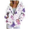 Stylish Printing Hooded Women'S Sweatshirt With Pockets Autumn/Winter Long-Sleeve Casual Hoodies Full Zipper Outdoor Sportwears