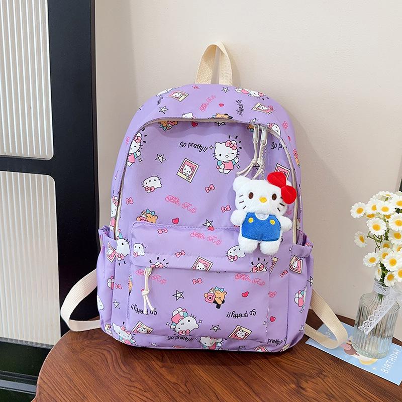 Large Capacity Cute Cartoon KT Cat Backpack for Middle School Girls - Lightweight and Perfect for Back To School