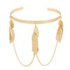 Baroque Leaf Tassel Bracelet: Stylish Cross Arm Jewelry