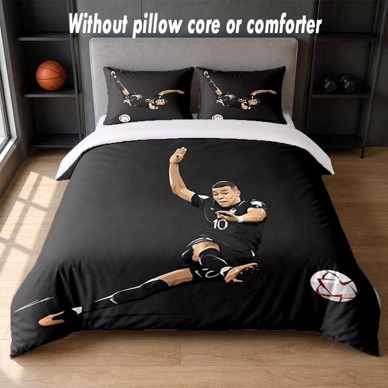 Kylian Mbappe Design Bed Bedding Set 1 Duvet Cover + 2 Pillowcases Soft Breathable Household Bed Linens
