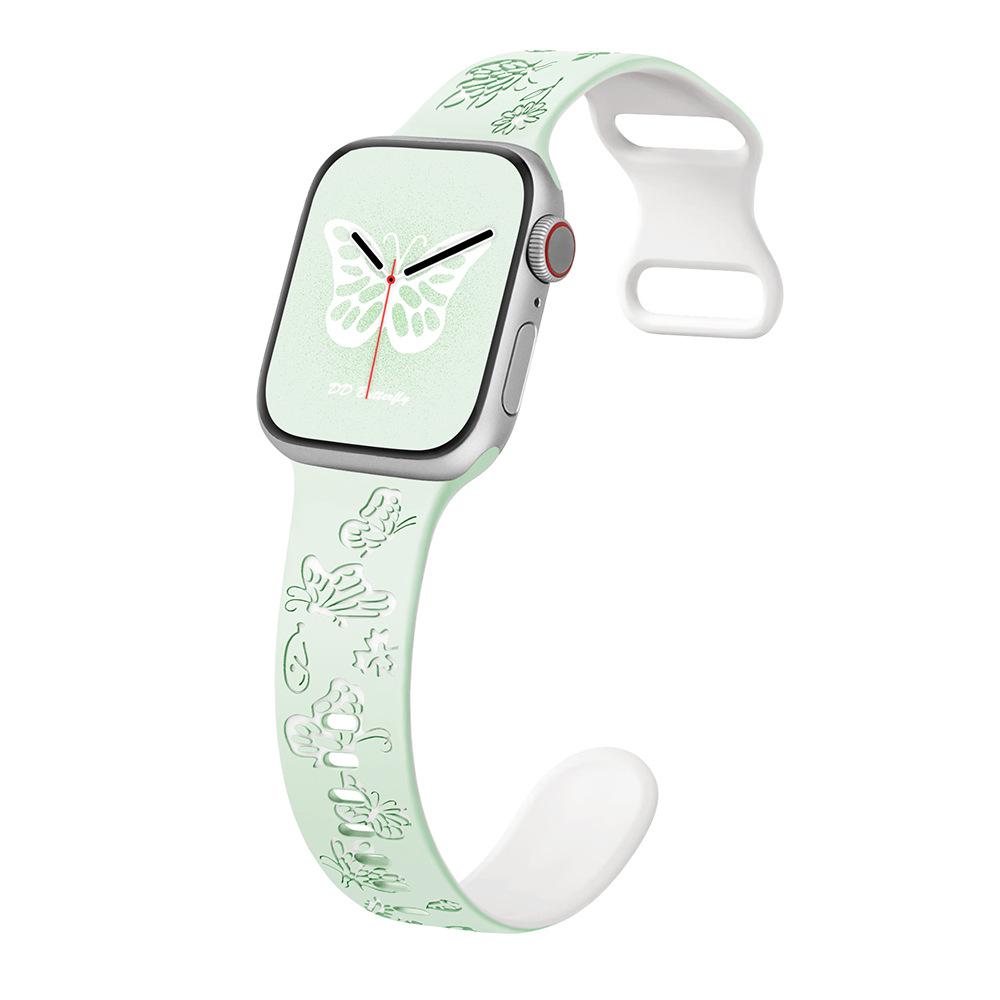 Pale Mint Magnetic Woven Silicone Band for Apple Watch Series 1-10