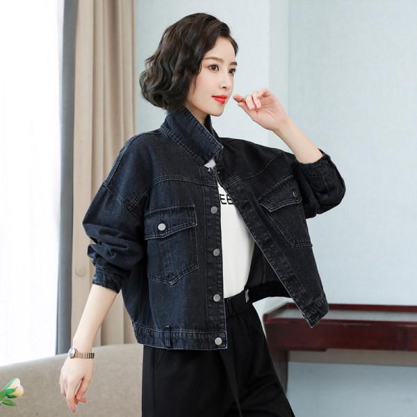 Jachetă Denim Damă Mărime Mare - Stil Hong Kong de Primăvară și Toamnă