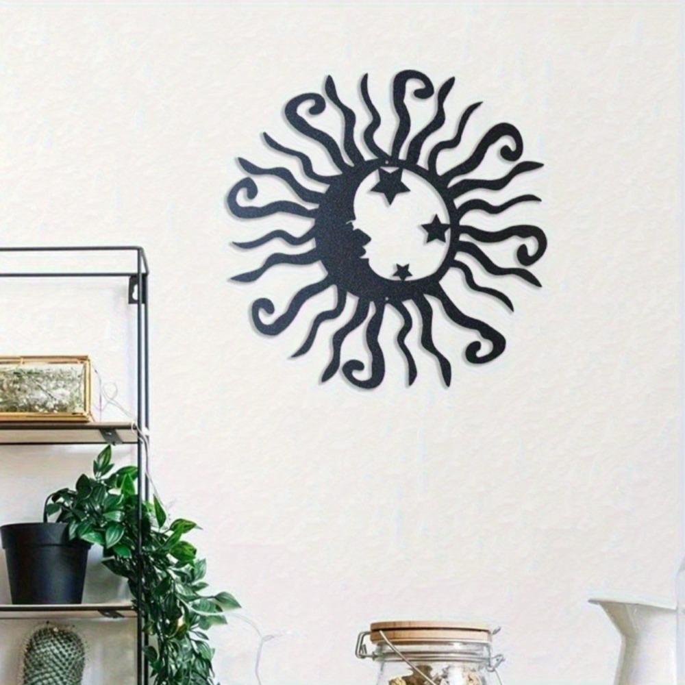 Bohemian Sun Moon Steel Wall Art Weather Resistant Indoor Outdoor Decor