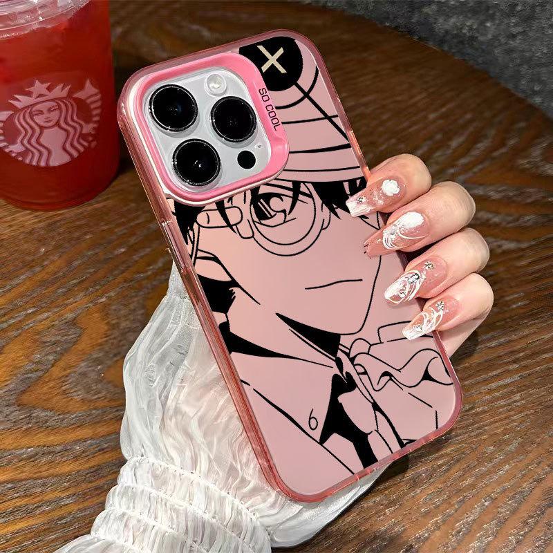 

Чехол для iPhone Conan для 11/12/13/14/15 Pro, Мягкий силикон с лазерной резкой для XR/XS Max iPhone 11 Pro