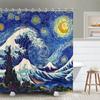 Artistico Blu Navy La Grande Onda Tenda da Doccia Giapponese Asiatica Kanagawa Anime Pittura Decor Impermeabile Set di Tende da Bagno