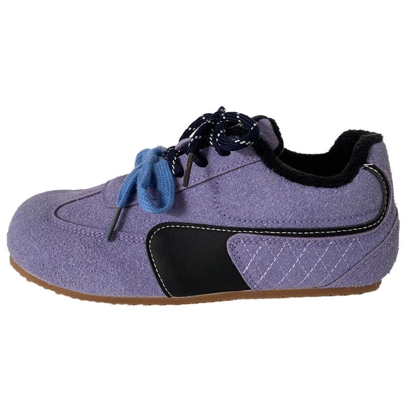 

A9882 latex insoles/velvet puff shoes women s shoes Hong Kong style moral training shoes 2024 winter cotton shoes warm board shoes 40
