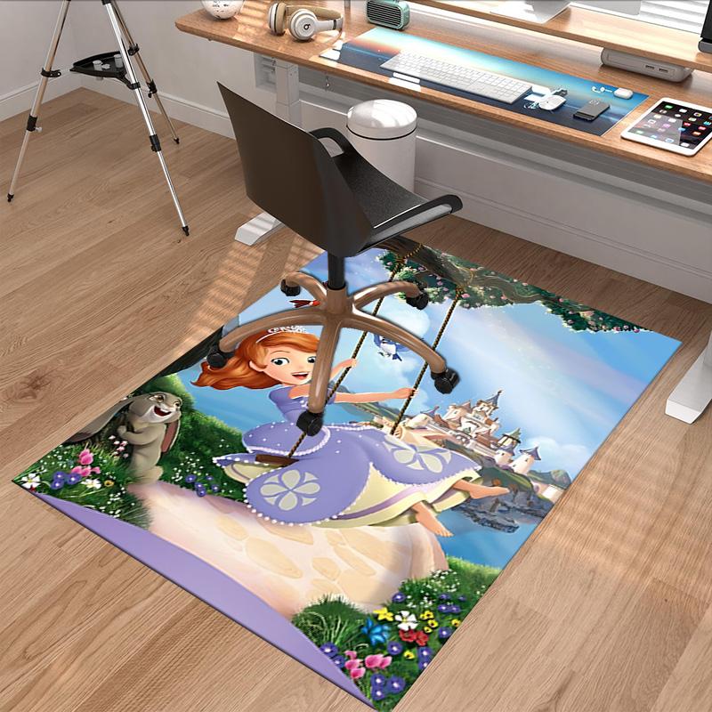Princess Sofia'S Adventure Carpet For Playroom Bedroom Living Room Sofa Home Decorkids Game Area Rug Nonslip Floor Mat