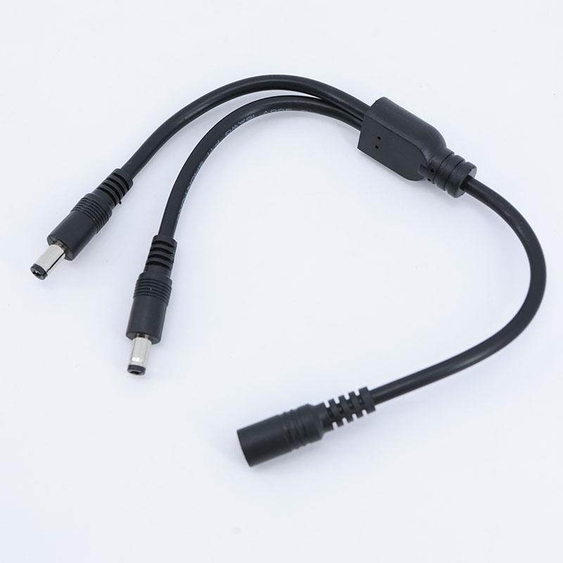 30cm DC 1 Male Female To 2 Way Male Female Power Supply Jack Splitter 5.5x2.1mm Supply Angel Cable for Strip Light 18/24awg Cord