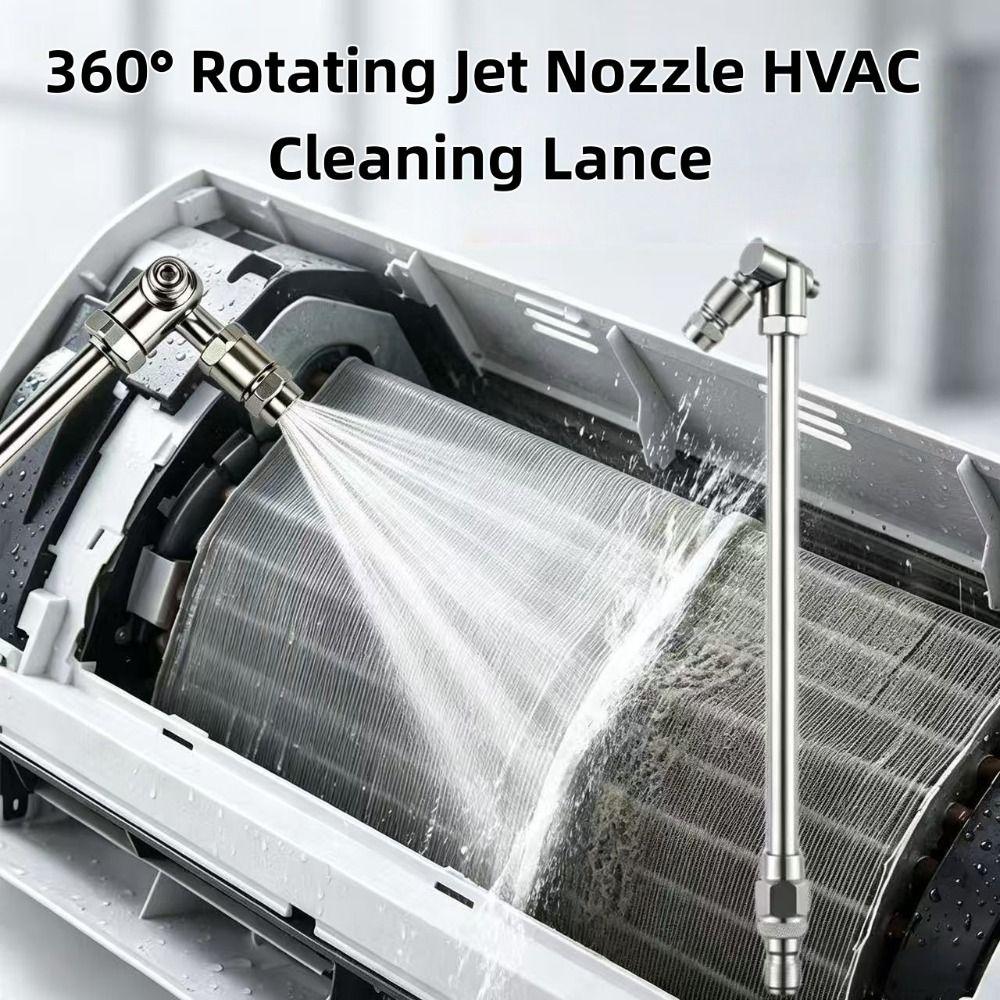 360° Swivel HVAC Coil Cleaning Nozzles 1/4" Quick Connect Coil Cleaning Tool Underbody Cleaning