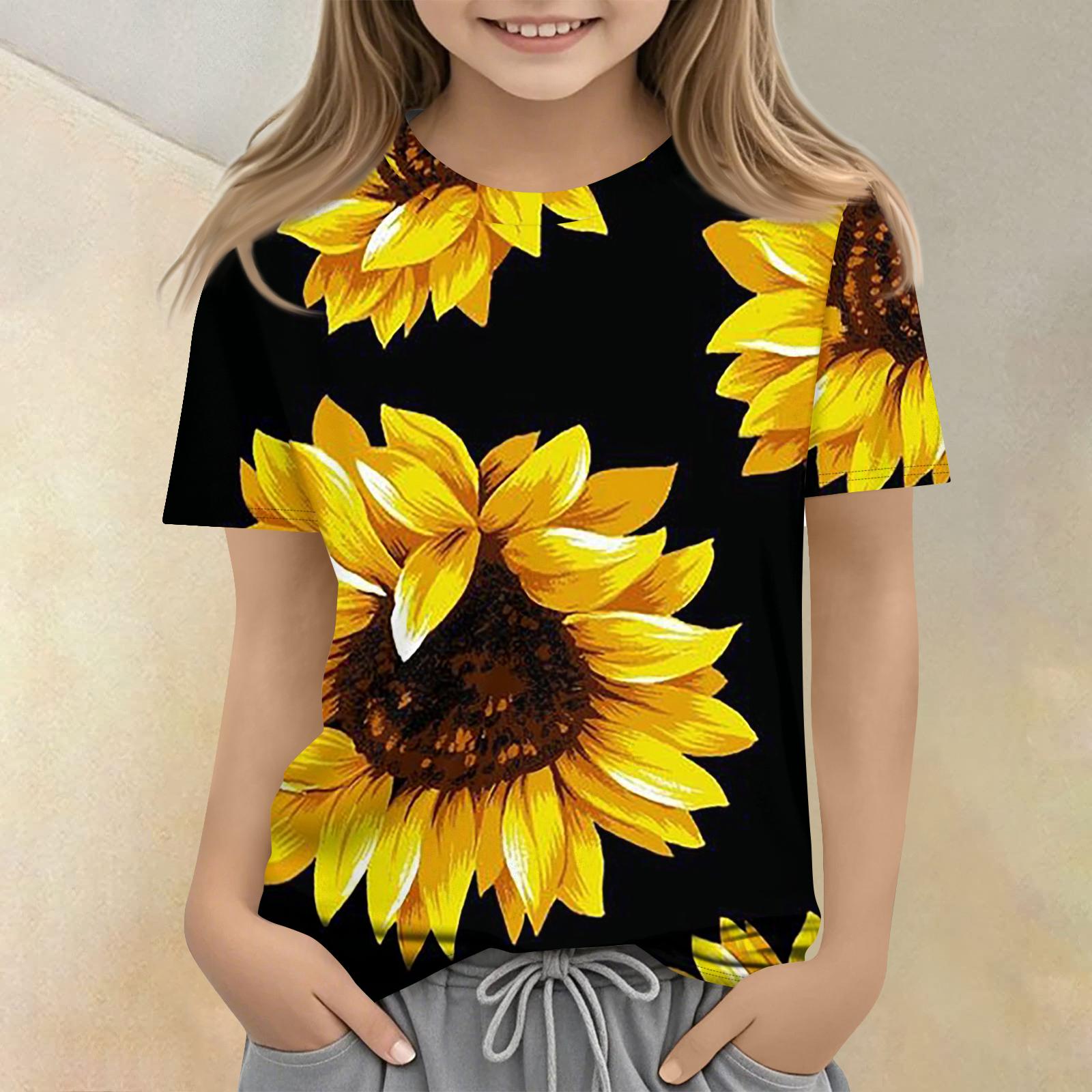 

Children s Printed Round Neck Short Sleeved Casual T-shirt 160 жовтий