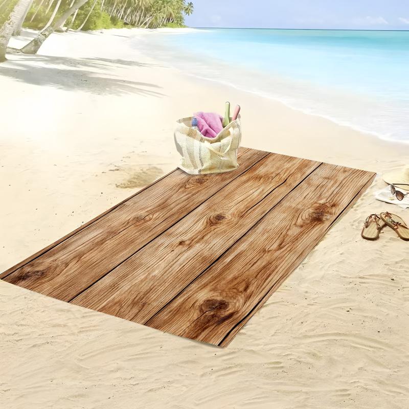 Beach Towel Wood Plank Texture Funny Novelty Sand Free Microfiber Large Summer Vacation Bath Towel For Adults Swim Pool Spa
