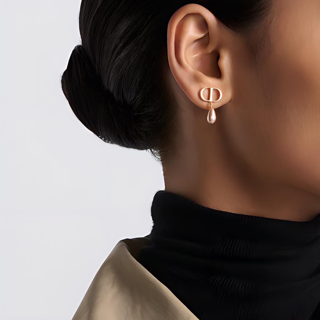 Dior Petit Cd Beaded Design Earrings Women Earrings Pink E3550WOMRS_D88P