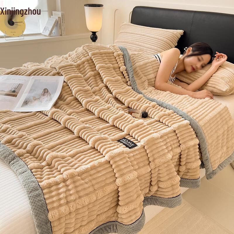 Thickened Flannel & Coral Fleece Blanket