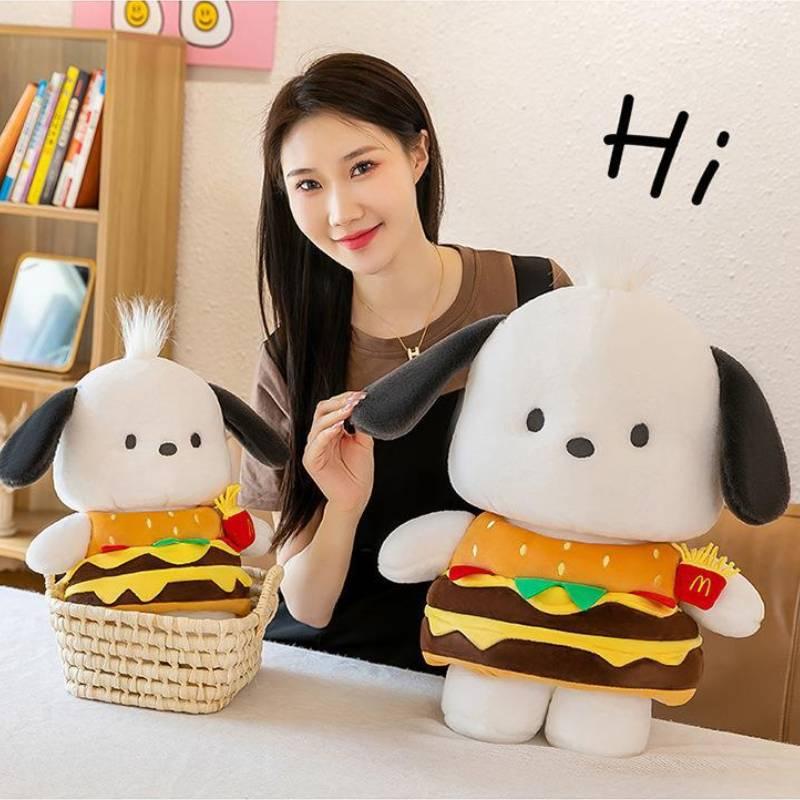New Soft Plush Hamburger Pacha Dog Doll Wholesale For Bed Decoration And Claw Machine