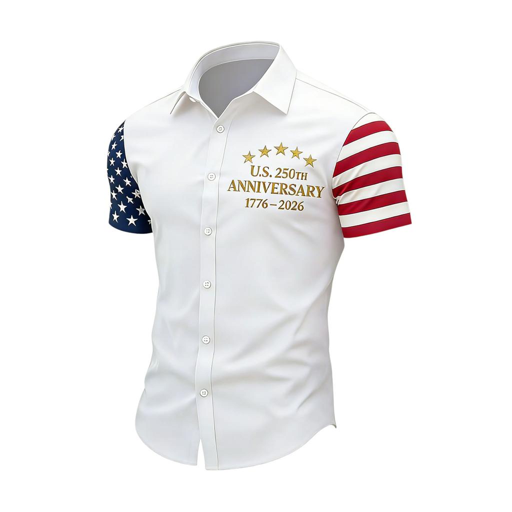Men's Spring/Summer Casual Outdoor Collared Short-Sleeve Shirt