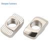 Nickel-Plated 304 T-Nut for European Standard Aluminum Profile, M4-M8 Boat-Shaped Nut
